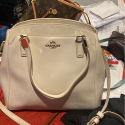 Beige coach purse