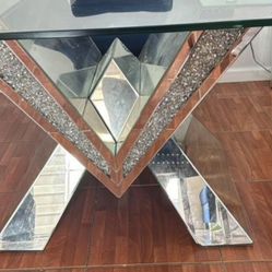 Mirrored Dining Table Set