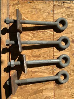 7/8” Galvanized Eye Bolts Length 12” (Quantity 4)