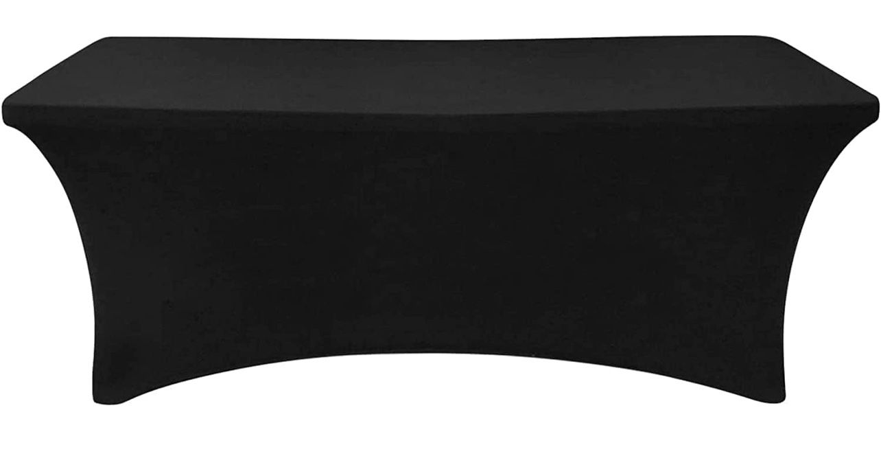 Spandex Rectangular Fitted Table Covers 4ft Tablecloth ( Black)