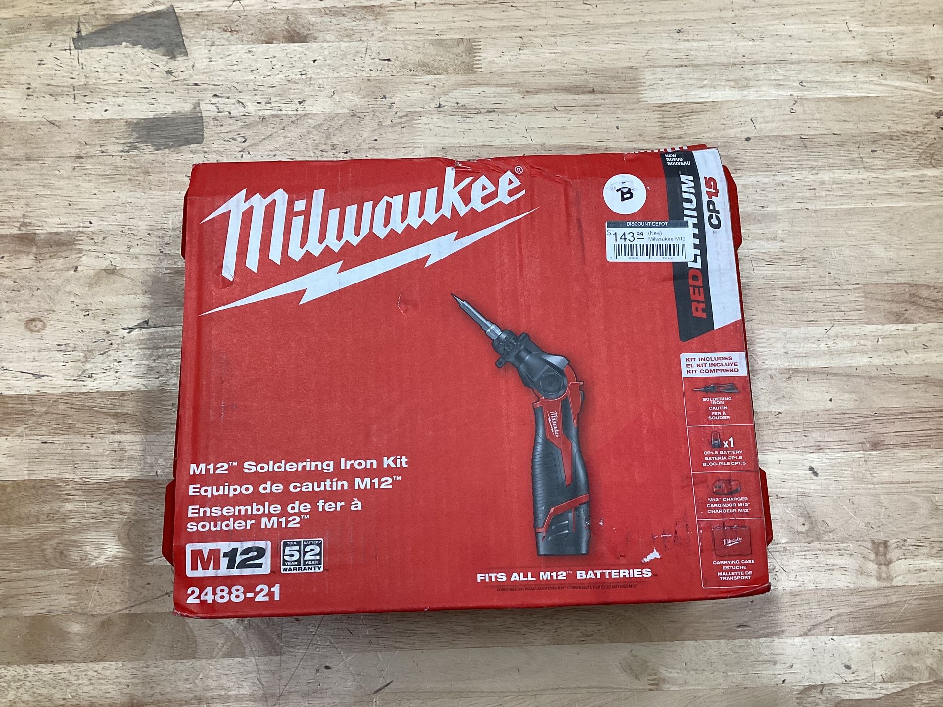 Milwaukee M12 12-Volt Lithium-Ion Cordless Soldering Iron Kit with (1) 1.5Ah Batteries, Charger & Hard Case