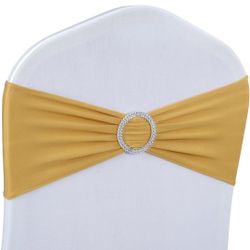 Spandex Chair Sashes Bows 50PCS Premium Stretch Chair Cover Band with Buckle Slider Universal Elastic Chair Ties for Wedding Party Ceremony Reception 
