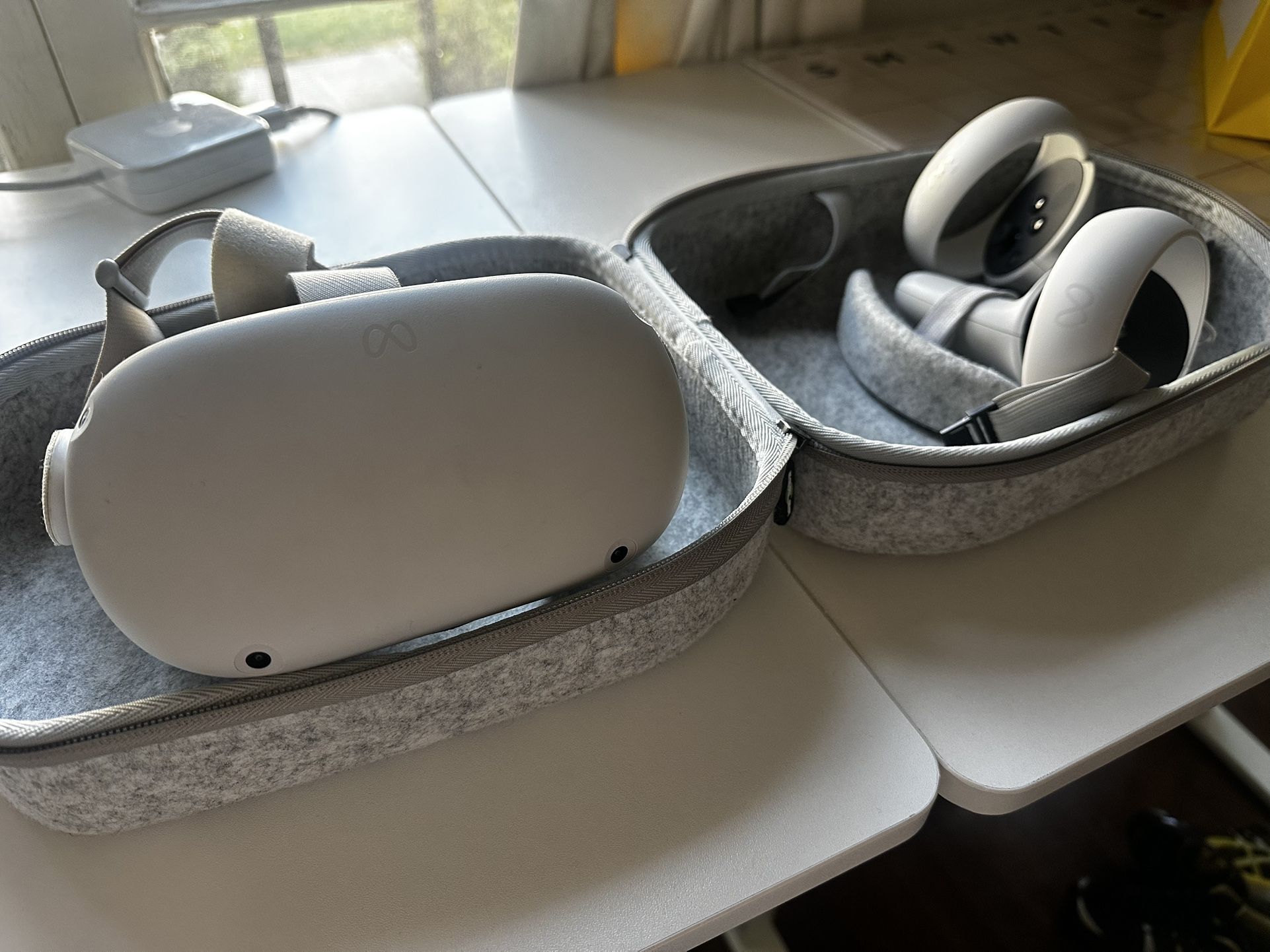 Meta Quest 2 VR Headset with Controllers (White) & Carrying Case