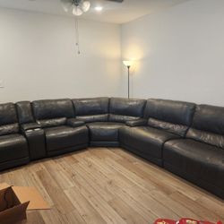 Leather Sectional Recliner Sofa