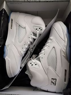 Retro Jordan 5s White Matallics 10.5