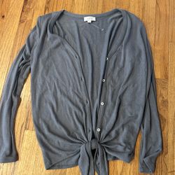 Grey Loft cardigan with tie front detail size small 
