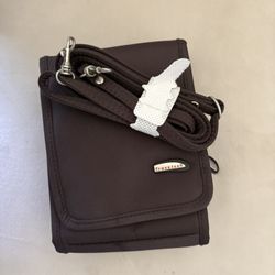 Travelon Cross Body Bag, Travel, Organizer, Dark Brown. 