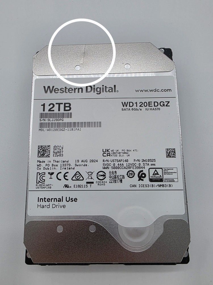 WD White 12TB Hard Drive 3.5"
