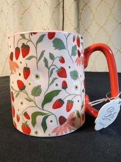 New Bella Strawberry Floral Ceramic Coffee Mug