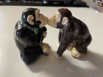 Kissing Monkey Salt And Pepper Shakers