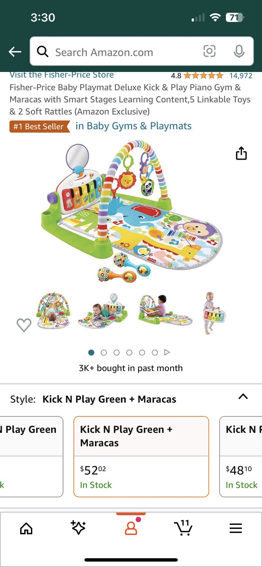 Fisher-Price Baby Playmat Deluxe Kick & Play Piano Gym with Musical -Toy Lights