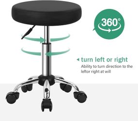 Adjustable Salon Chair Small Rolling Stool with Wheels for Spa Salon Massage Home Office Black