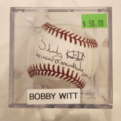Bobby Witt Signed Baseball,  CofA,  Arizona Diamondbacks, 2001 World Series