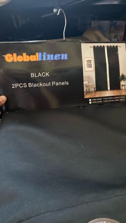 Black 2pcs Curtains
