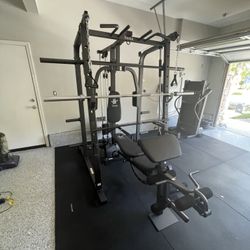 Vesta Fitness Smith Machine 1001 w/Bench Attachment | 245lb Cast Iron Olympic Weights | 7ft Olympic Bar | Fitness | Gym Equipment | FREE DELIVERY 🚚 