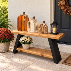 Handmade Solid Pine Porch Bench – Made to Order