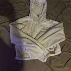 Women’s North Face White Furry Hoodie