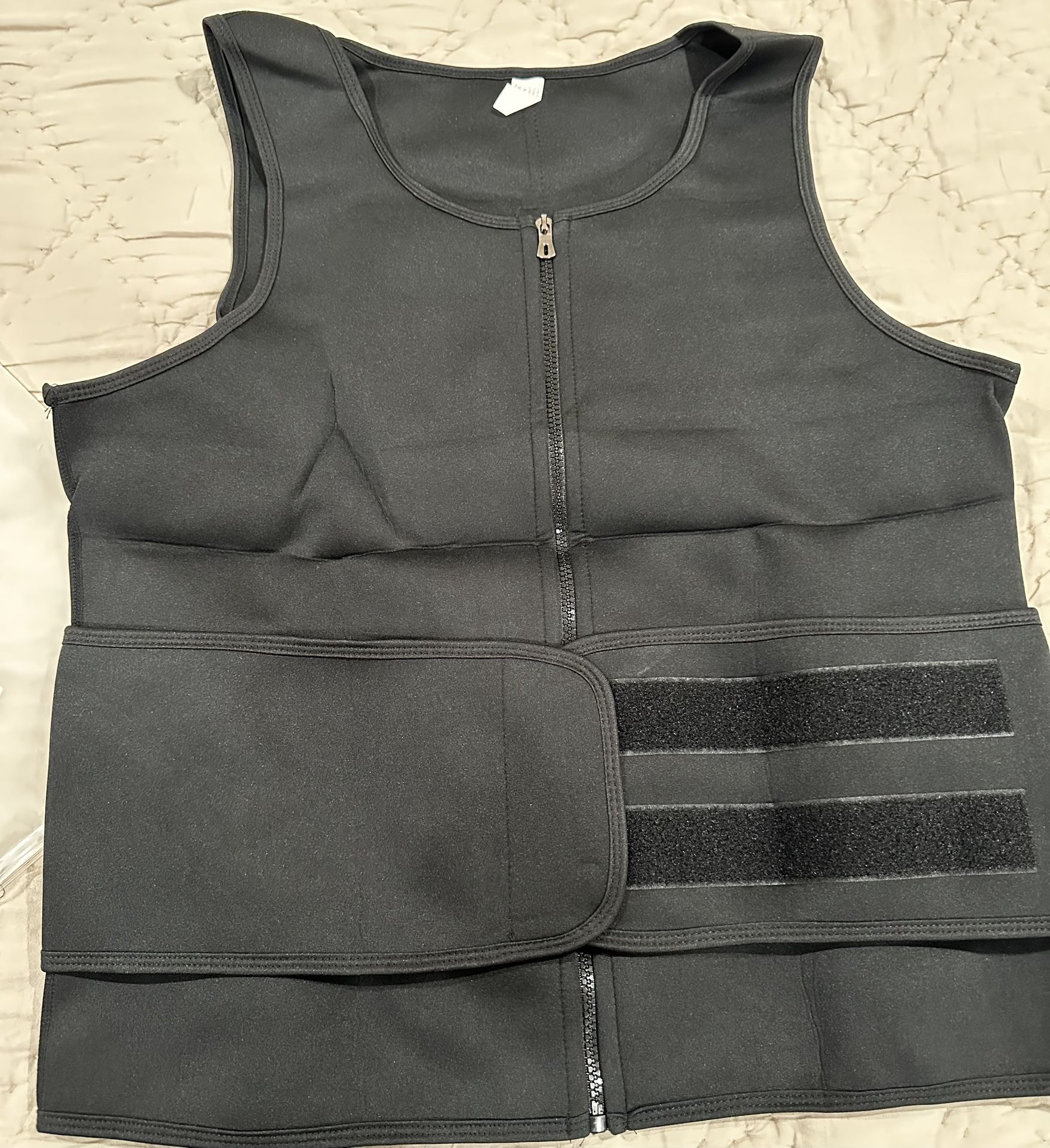 Men Sweat Vest waist Tank Top Black size XXL
