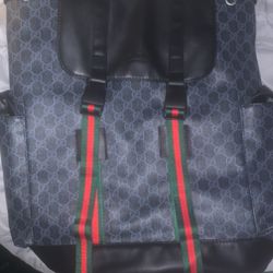 Gucci Backpack GG , Black, Grey, Green, Red , Adjust To Any Size.