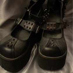 Demonia Black Platform Heels