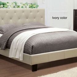 Ivory New Queen Size Bed With Orthopedic Supreme Mattress 