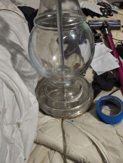 Clear Glass Globe Table Lamp Base