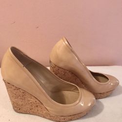 JIMMY CHOO, PATENT LEATHER  WEDGE SHOES SIZE 38
