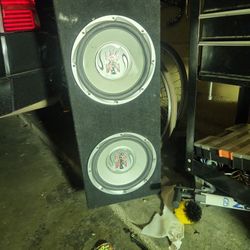 Twelve inch subwoofer, amplifier and sterile deck, one fifty firm