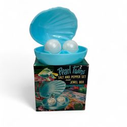 Vintage Pearl Twins Salt and Pepper Set and Jewel Box with Original Box