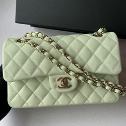 AUTHENTIC CHANEL GREEN SMALL FLAP BAG