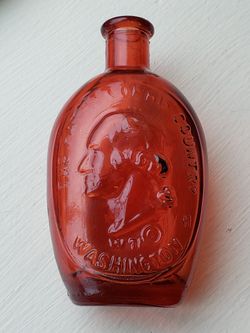 1971 Wheaton Glass Red Miniature George Washington Bottle Vintage