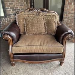 Leather and Fabric Chair