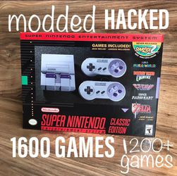 Super Nintendo modded 200 famous games plus 1600 games for nes