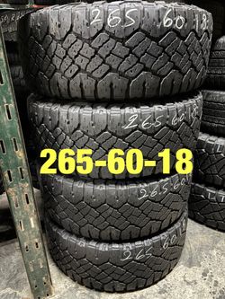 4 used tires 265/60/18 Goodyear AT
