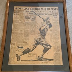 Limited Edition Babe Ruth Article From 1928 Framed
