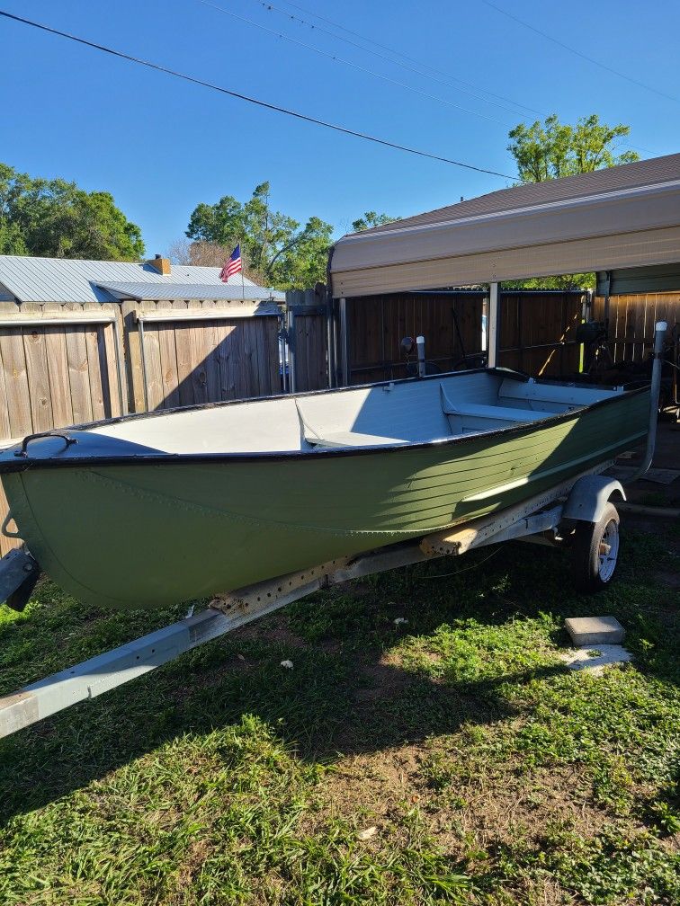 14ft Aluminum Jon Boat With Trailer