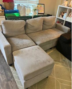 Tan Fabric Sectional Sofa FREE DELIVERY