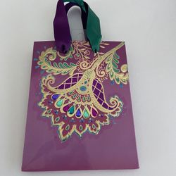 Small Papyrus Gift Bag Turquoise Purple and Gold