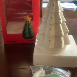 Pop! Holiday lED Plaster Tree. With Paint. New