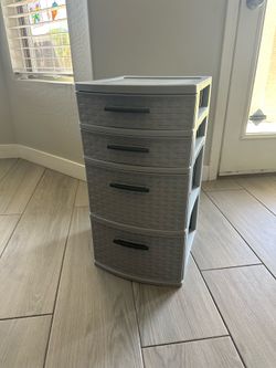 GRAY STERILITE 4 drawer Plastic storage tower cabinet