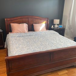 Solid Wood King Size Bed Frame-Great Condition 