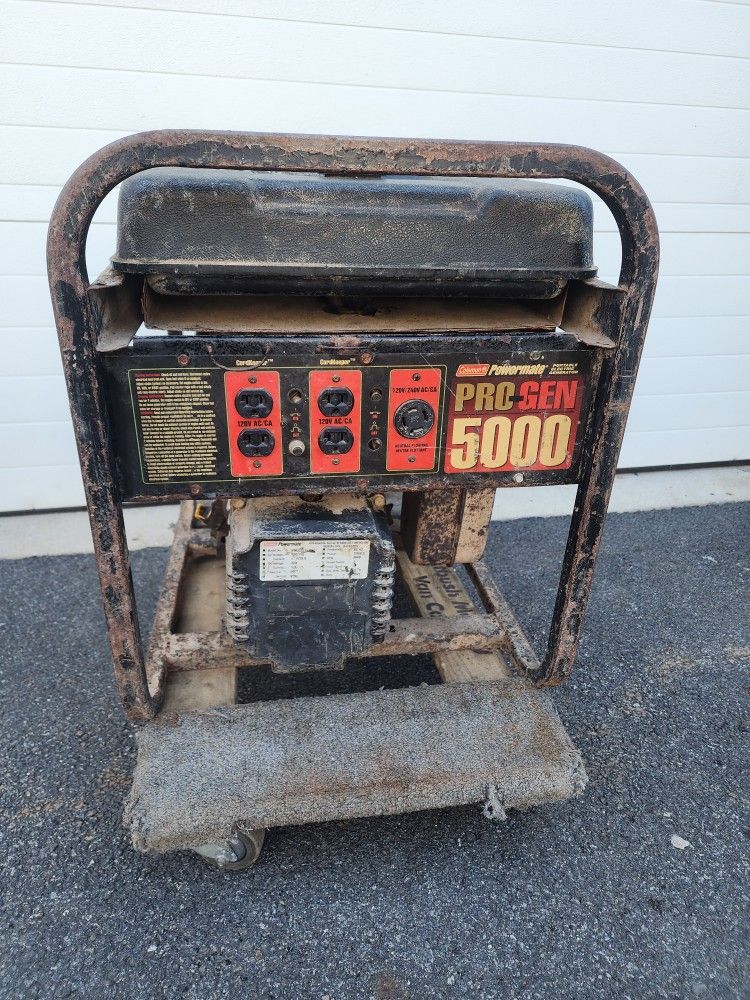Coleman Powermate PM0535202 Pro Gen 5000 watts portable Gas Power Generator,