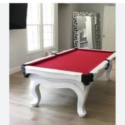 Elegant white Pooltable with red fabric