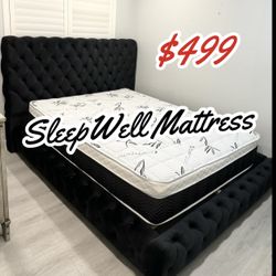 New Queen Bed Frame With Mattress 