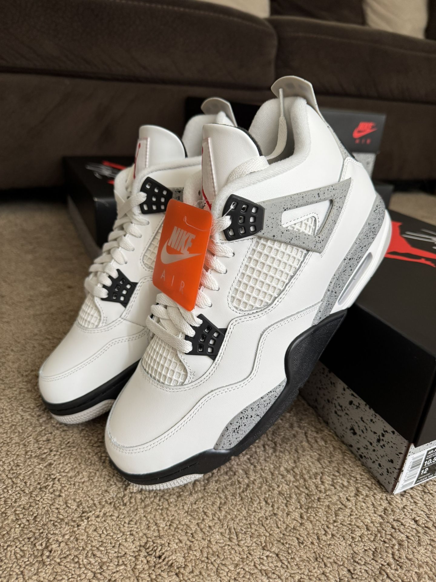 🔥Jordan 4 Retro White Cement 2025🔥 Size 10.5, 12