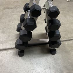 Weight Set With Rack- 5 To 20lbs