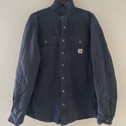Carhartt Shirt Jacket  Snap Button Weathered Canvas Mens Size 2XL. - XXL