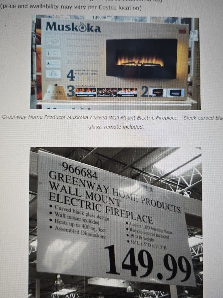 Electric Fireplace Heater Muskoka New