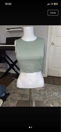 Sage Green Sleeveless Crop Top