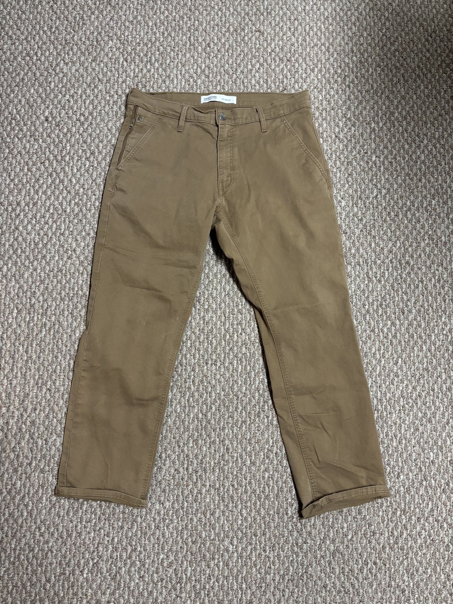 Levi Strauss Signature Men’s Business Casual Tan Khaki Pants